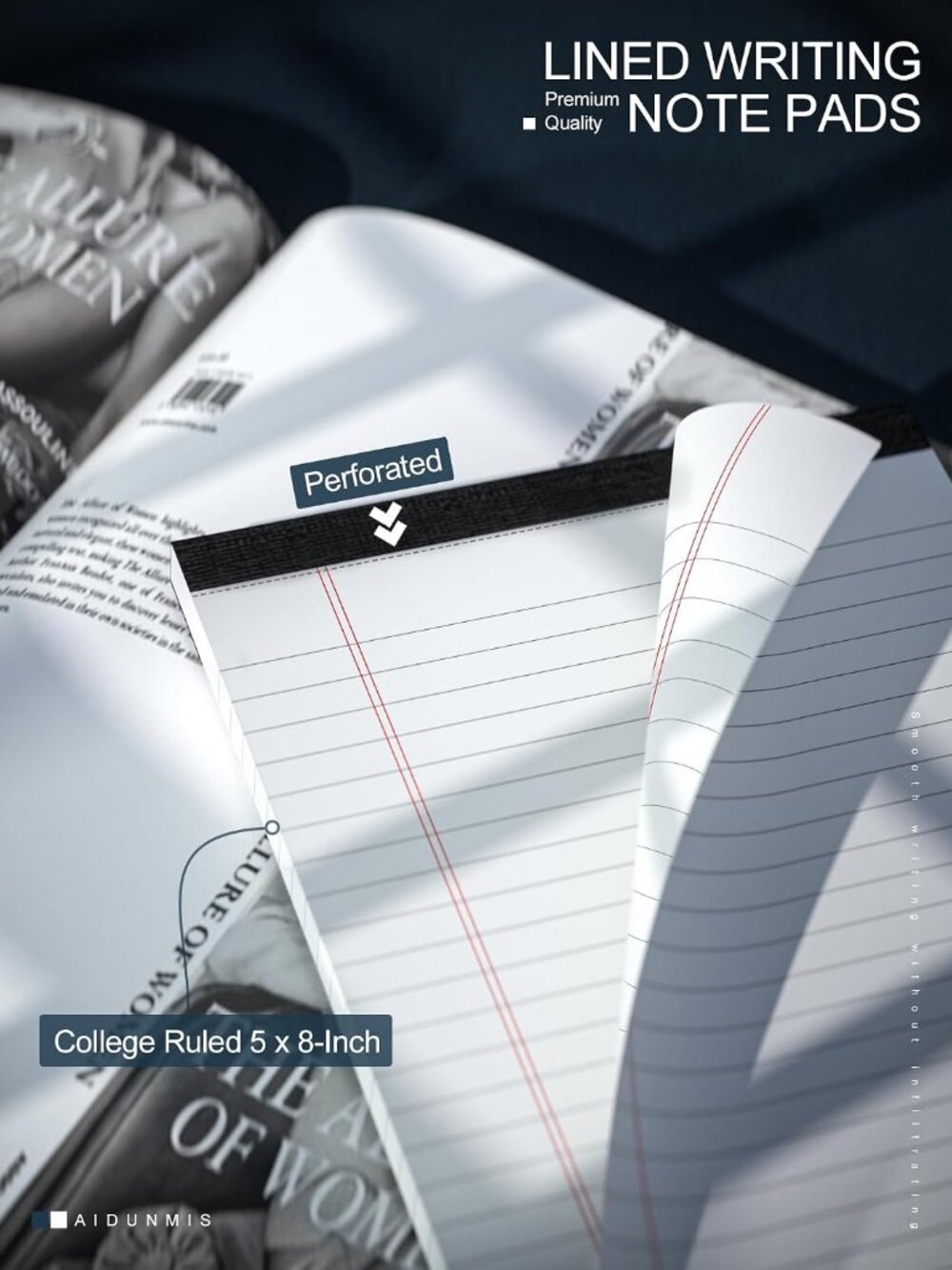 Legal Pads 5x8 Inch Writing Pads for Office Note Pads 5x8 for Work, 6 Pack - Picture 4 of 7